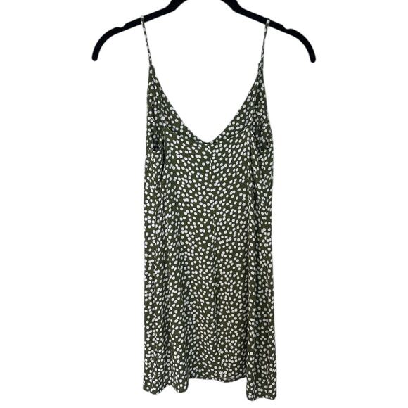 Reformation Women's Marlowe Slip Dress Moiret Size XS Green Polka Dot Mini - Picture 4 of 6
